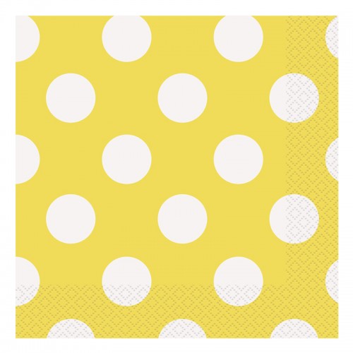 Guardanapos Amarelo Bolas|25cm